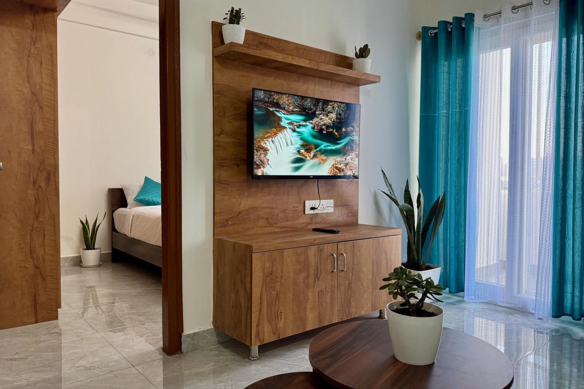 Apartment Truelife Whitefield - Premium 1 Bhk - Prime Location - Easy Access To Main Rd - Metro - Itpl - Fast Wifi - Kitchen - Smart Tv - Power Backup - Park - Garden Views