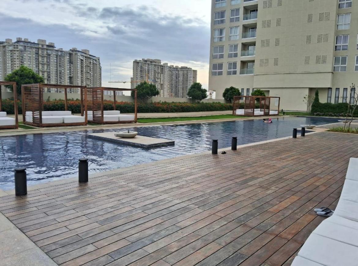At Leela Residencies.