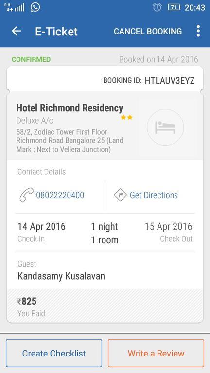 Hotel Richmond Residency Bangalore